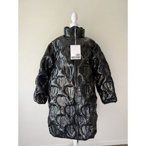 LOVE MOSCHINO Black Polyester Puffer Jackets & Coat Women's Size 46 US10 / UK14